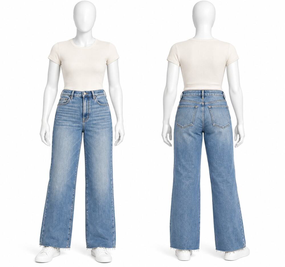 Hidden Jeans Logan High Rise Dad Jeans Womens 30x30 Wide Leg Stretch Denim